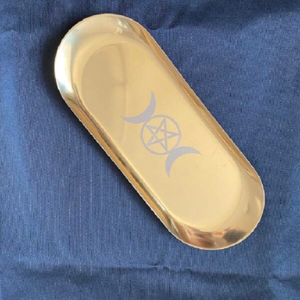 Astrology Pentagram Candlestick Table Altar Plate Candles Tile Divination Wicca Accessories Candleholder Ritual Tray Goldplating Tarot &Divination