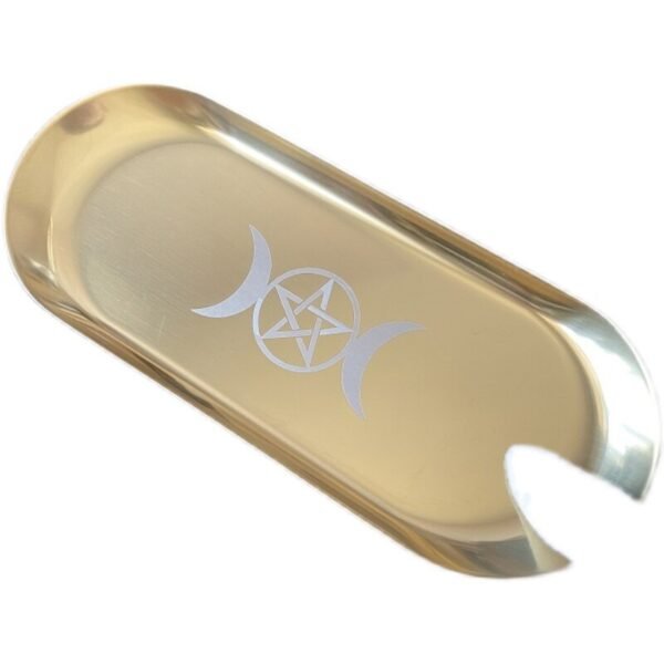 Astrology Pentagram Candlestick Table Altar Plate Candles Tile Divination Wicca Accessories Candleholder Ritual Tray Goldplating Tarot &Divination