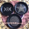 Astrology Pentagram Candlestick table altar plate Triquetra Divination Wicca ceremony Accessories