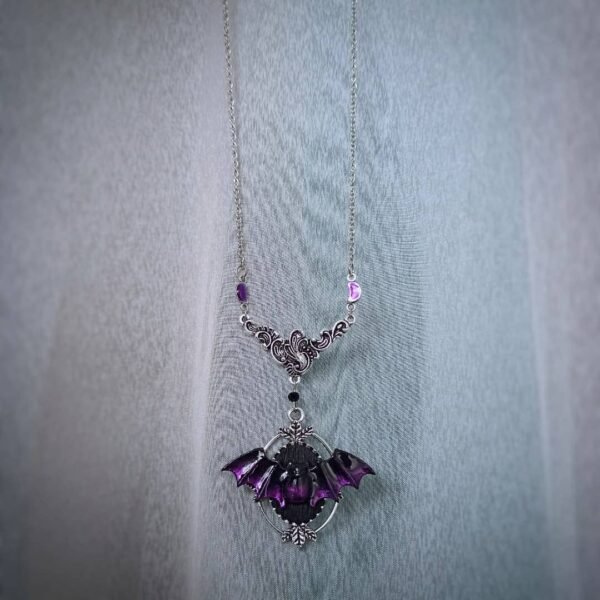 Bat Cameo Necklace, Branch Necklace, Bat Jewelry, Witchy Jewelry, Gothic Jewelry, Bat Necklace