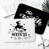 Bathroom Mat The Witch Is In Pattern Rubber Mat Halloween Carpet for Bedroom Kitchen Door Felt Rug Party Decor 15.7*23.6in