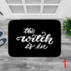 Bathroom Mat The Witch Is In Pattern Rubber Mat Halloween Carpet for Bedroom Kitchen Door Felt Rug Party Decor 15.7*23.6in