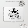Bathroom Mat The Witch Is In Pattern Rubber Mat Halloween Carpet for Bedroom Kitchen Door Felt Rug Party Decor 15.7*23.6in
