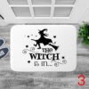 Bathroom Mat The Witch Is In Pattern Rubber Mat Halloween Carpet for Bedroom Kitchen Door Felt Rug Party Decor 15.7*23.6in