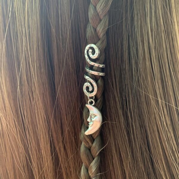 Beads Skull Raw Crystal Pentagram Viking Spiral Sneak Beaded Wicca Hair Braids Vintage  Witchcraft Accessories