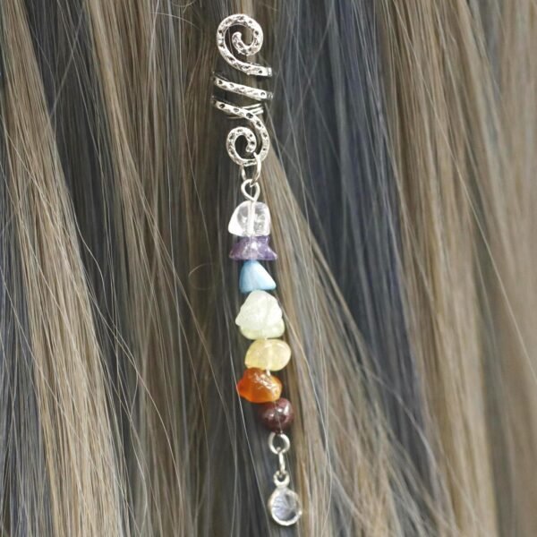 Beads Skull Raw Crystal Pentagram Viking Spiral Sneak Beaded Wicca Hair Braids Vintage  Witchcraft Accessories