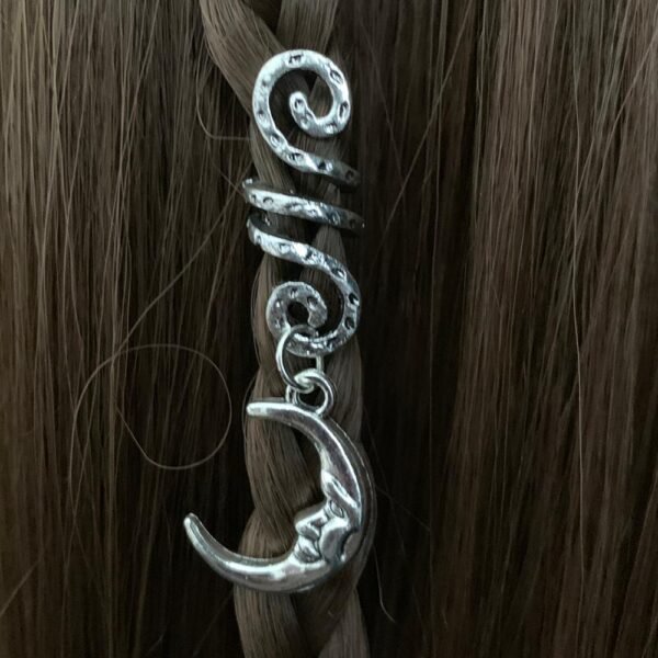 Beads Skull Raw Crystal Pentagram Viking Spiral Sneak Beaded Wicca Hair Braids Vintage  Witchcraft Accessories