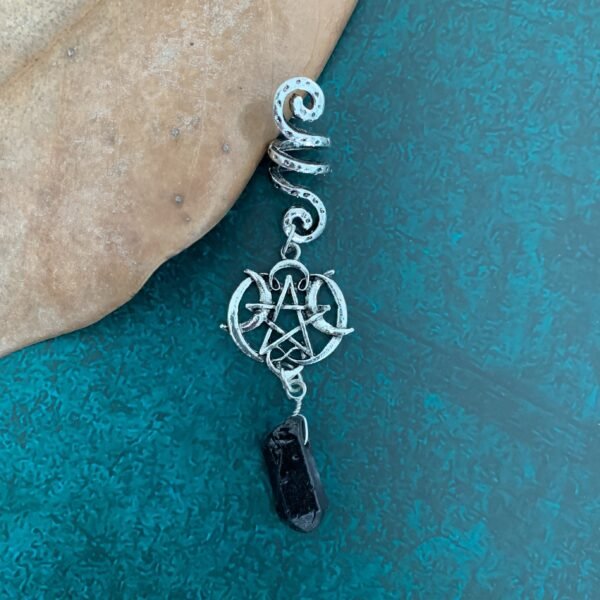 Beads Skull Raw Crystal Pentagram Viking Spiral Sneak Beaded Wicca Hair Braids Vintage  Witchcraft Accessories