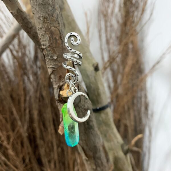 Beads Skull Raw Crystal Pentagram Viking Spiral Sneak Beaded Wicca Hair Braids Vintage  Witchcraft Accessories