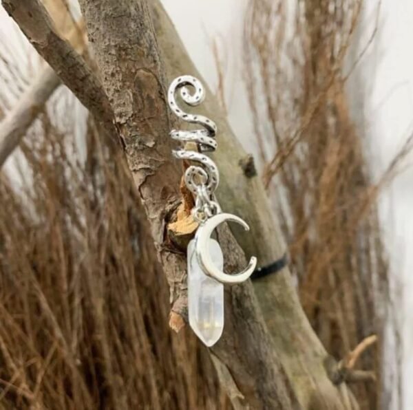 Beads Skull Raw Crystal Pentagram Viking Spiral Sneak Beaded Wicca Hair Braids Vintage  Witchcraft Accessories