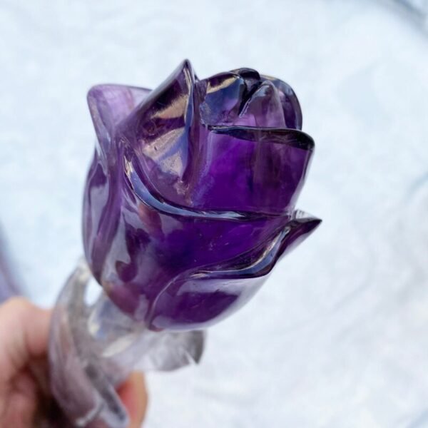 Beautiful Natural Amethyst Quartz Gemstone Hand Carved Crystal Rose Jewelry For Gift|Stones|