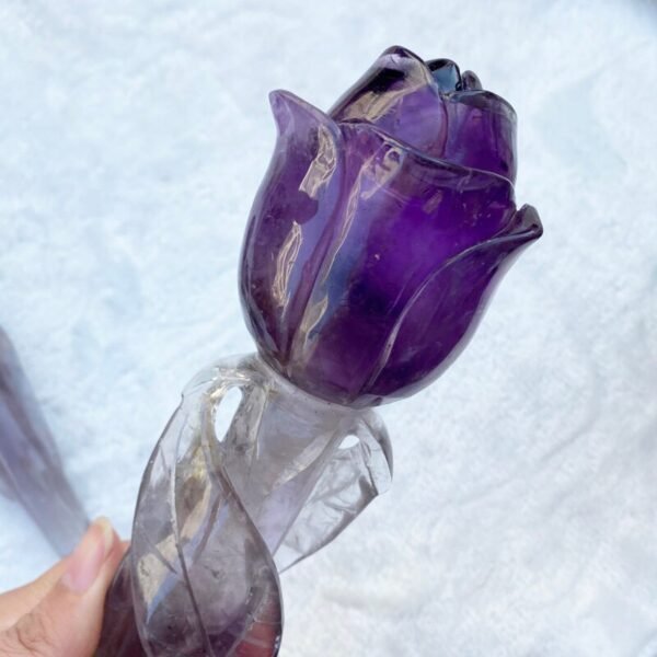 Beautiful Natural Amethyst Quartz Gemstone Hand Carved Crystal Rose Jewelry For Gift|Stones|