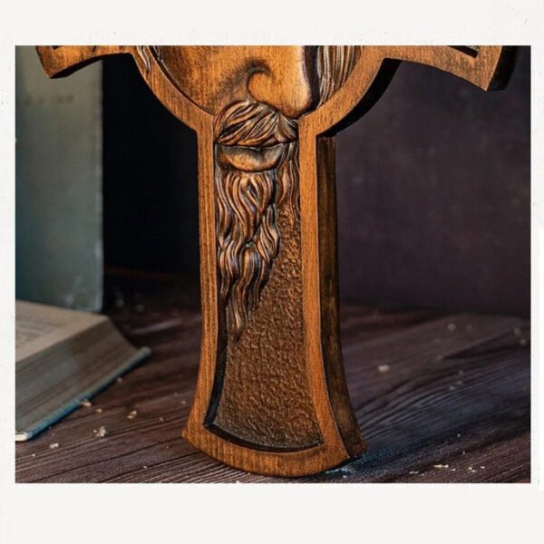 Bible Thorn Crown Jesus Crucifixion Holy Wall Decoration Church Statue Pendant Wood Carving Crats Christmas Figures