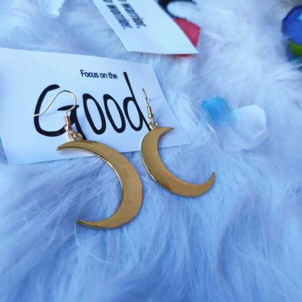 Big Crescent Moon Bronze Long Earrings mystic gothic jewelry Wiccan Moon phase witchy Goddess women Fashion gift   Lunar