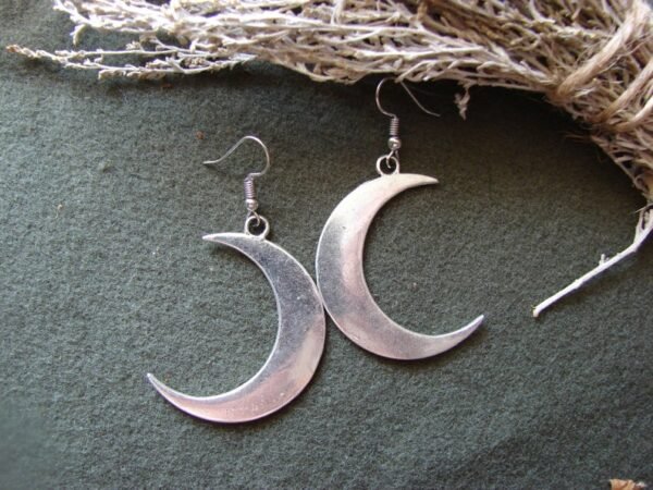 Big Crescent Moon Bronze Long Earrings mystic gothic jewelry Wiccan Moon phase witchy Goddess women Fashion gift   Lunar