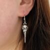 Bird Skull Earrings Witch Jewelry Gothic Earrings Pentagram Crow Skull Gothic Pagan Earrings Gift Wiccan