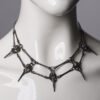 Bird Skull Necklace / Gunmetal Color Necklace / Handmade Steampunk Jewelry / Dark Metal Wiccan Necklace / Dark Style Necklace