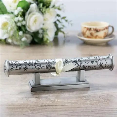 Birth Crtificate Cylinder Diploma Home Decor Baptism Gift Metal Crafts Decoration Retro Church Utensils Marriage Collection Box