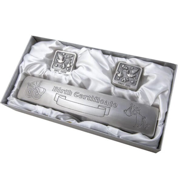 Birth Tube Box Baptism Gift Metal Crafts Home Decor Marriage Cylinder Deciduous Tooth Storage Case