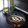 Bitcoin Rug, Bitcoin Carpet, Round Rug,Round Carpet,Bitcoin Pattern Rug,Popular Rug,Themed Rug