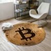 Bitcoin Rug, Bitcoin Carpet, Round Rug,Round Carpet,Bitcoin Pattern Rug,Popular Rug,Themed Rug