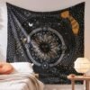 Black And White Sun Starry Tapestry Wall Hanging Planet Universe Moon Wall Tapestries For Living Room Bedroom Home Decor