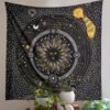Black And White Sun Starry Tapestry Wall Hanging Planet Universe Moon Wall Tapestries For Living Room Bedroom Home Decor