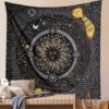 Black And White Sun Starry Tapestry Wall Hanging Planet Universe Moon Wall Tapestries For Living Room Bedroom Home Decor