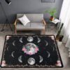 Black Celestial Moon/Stars/Sun/Area Rug Witch Goth Gothic Pagan Wiccan Tarot Cards Astrology Witchcraft Supplies Mandala Carpet| |