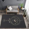 Black Celestial Moon/Stars/Sun/Area Rug Witch Goth Gothic Pagan Wiccan Tarot Cards Astrology Witchcraft Supplies Mandala Carpet| |