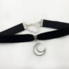 Black Crescent Moon Choker, Black Velvet Choker Necklace