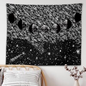 Black Moon Mandala Tapestry Bohemian Decoration Wall Hanging Bedroom Psychedelic Scene Starlight Art Home Decoration