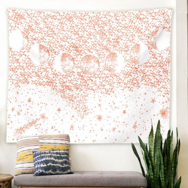 Black Moon Mandala Tapestry Bohemian Decoration Wall Hanging Bedroom Psychedelic Scene Starlight Art Home Decoration