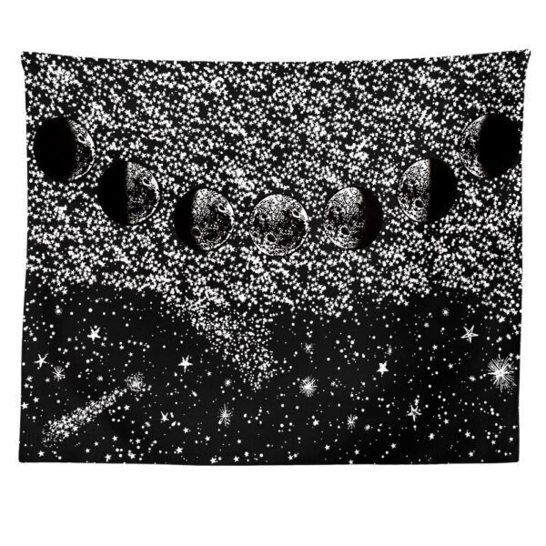 Black Moon Mandala Tapestry Bohemian Decoration Wall Hanging Bedroom Psychedelic Scene Starlight Art Home Decoration