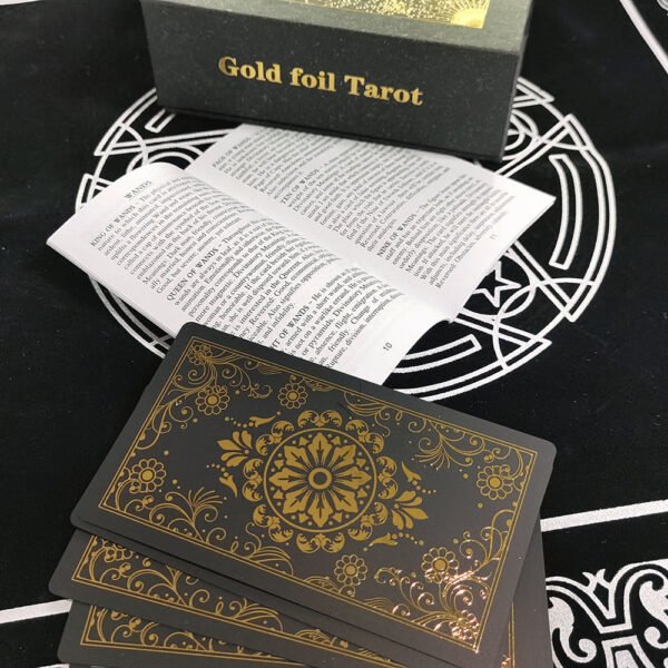 Black Phnom Penh Tarot Gift Box Luxury Set Gold Foil Hot Stamping PVC Waterproof Board Game Card Divination Luster