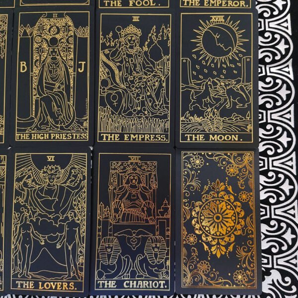 Black Phnom Penh Tarot Suit Table Game 12 * 7cm Paper Guide Divination Prediction Waterproof High-end Astrology Board Game