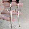 Black Roses Gothic Sword Studs Earrings Creativity Punk Warrior Jewellery Gorgeous Party Fashion