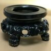 Black Round Hollow Crystal Ball Base Classical Carving Style Resin Display Stand Decorative Ball Pedestal