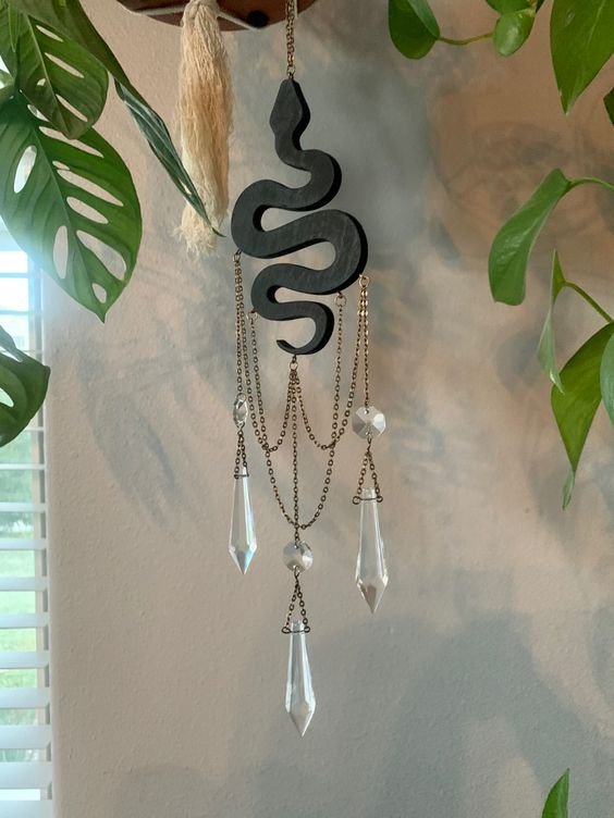 Black Snake Sun Catcher(Home Decor, Wall Hanging, Nursery)