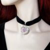 Black Velvet Choker Necklace, Gothic Victorian Black Cameo
