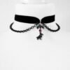 Black Velvet Choker Necklace, Gothic Victorian Black Cameo