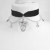 Black Velvet Choker Necklace, Gothic Victorian Black Cameo