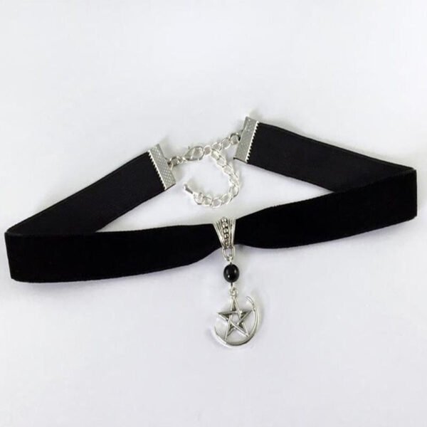 Black Velvet Choker Necklace, Gothic Victorian Black Cameo