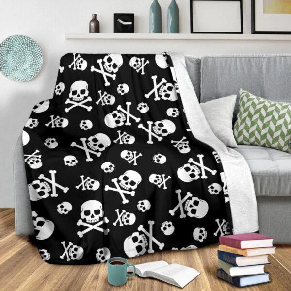 Black & White Skull Blanket 3D Printed Blanket Flannel Blanket Throw Blanket Soft Sofa Blanket