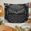 Black and White Tree Tapestry Wall Hanging Tree of Life Tapestry for Bedroom Home Decor Wall Tapestries Sun Moon Starry Sky Tape