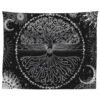 Black and White Tree Tapestry Wall Hanging Tree of Life Tapestry for Bedroom Home Decor Wall Tapestries Sun Moon Starry Sky Tape