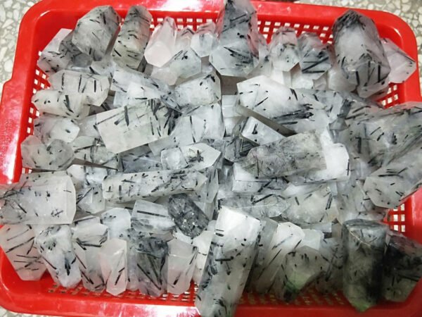 Magicun Crystal~Black hair crystal black tourmaline six-sided pillar 7-8cm 10 cm