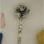 Black silver rose skull hairpin hair stick Wicca accessories witches wand  witchcraft staff gift weight 85g