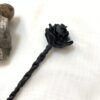 Black silver rose skull hairpin hair stick Wicca accessories witches wand  witchcraft staff gift weight 85g