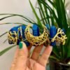 Blue crystal crown golden moon headband BOHO party wedding Wicca accessories festive alternative tiara jewelry